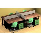 Csőlábas, 4 személyes munkaállomás, több méretben /4 db asztal/