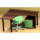 Csőlábas sarok íróasztal, több méretben, JOBBOS, mélység 80/80 cm