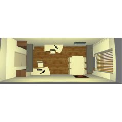 Panellábas, íves íróasztal