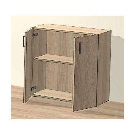 Kétajtós szekrény, "A" sorozat 2 iratrendezős /teli ajtós/. 800x800x400 (mm), sonoma tölgy