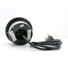 Rejtett elosztó bútorlapba építhető, kör alakú MINI (3-as+2 USB) ezüst