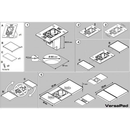 Varsapad 1 konnektor, 1 USB, 1 RJ45 fehér